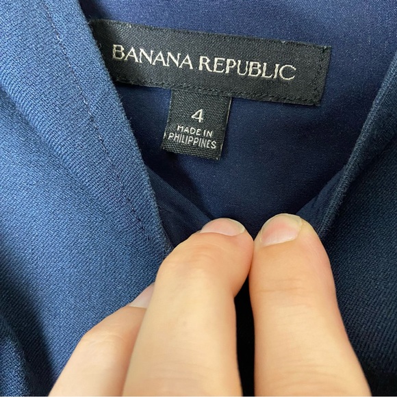 Banana Republic Navy Blue V-Neck Classic Sheath Dress Womens 4 Business Casual - Picture 4 of 5